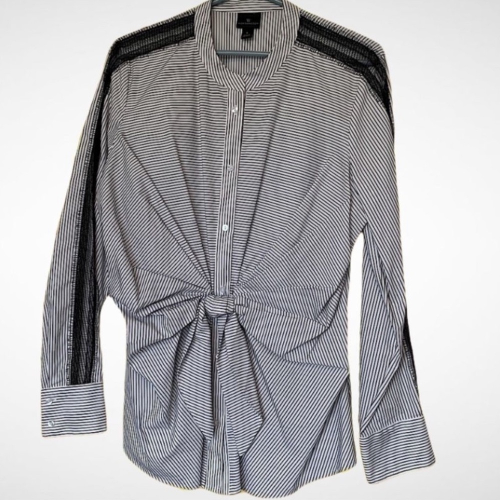 Tie front button up blouse